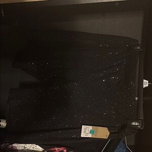 Elegant Black Sparkle Maxi Skirt